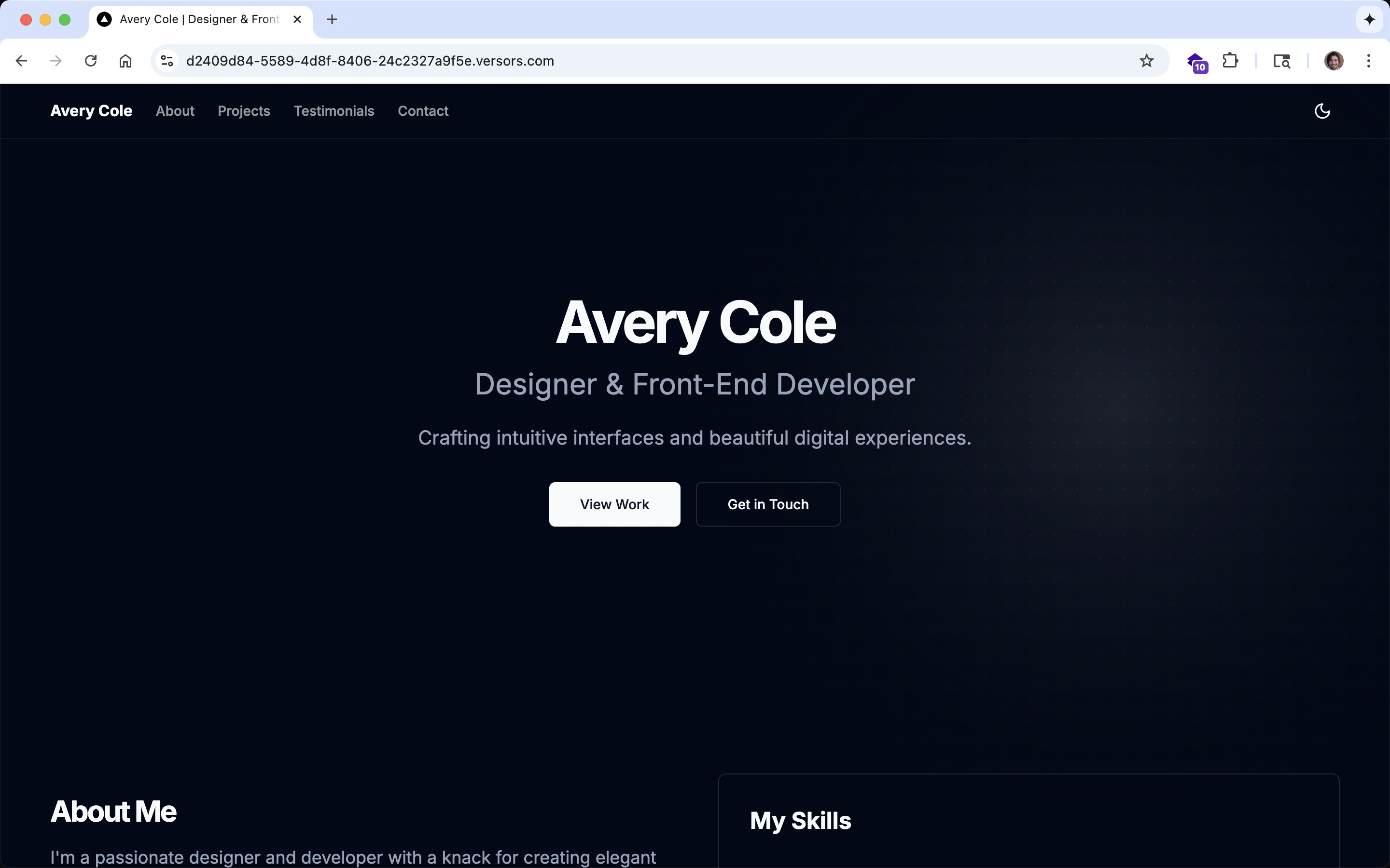Portfolio Site Demo